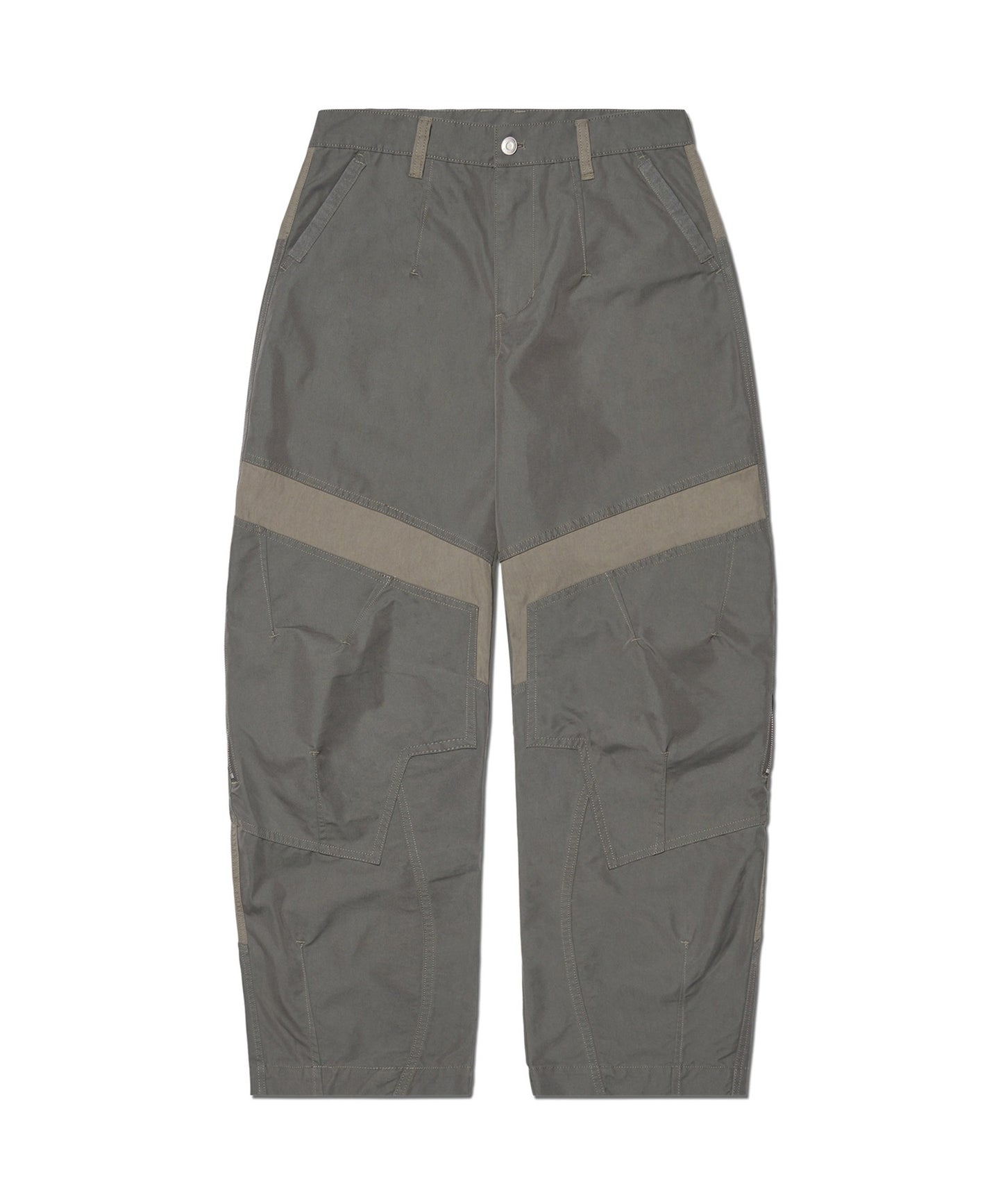SIDE ZIPPER DOUBLE KNEE PANTS - KHAKI