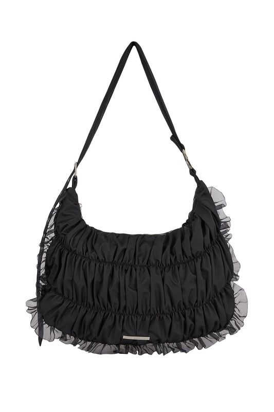 Frill Bubble Big Cross Back Black