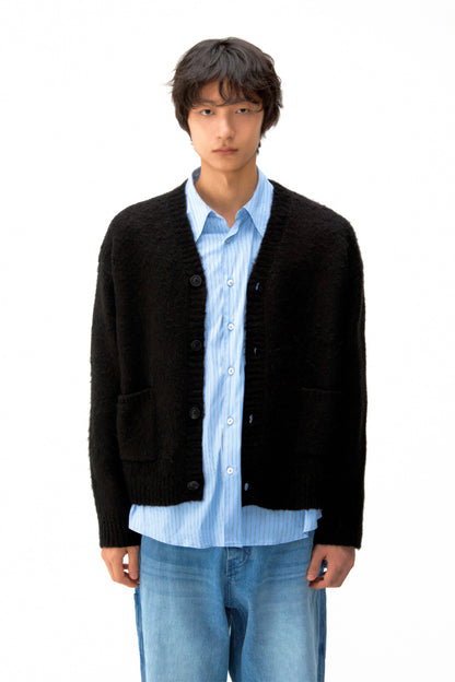 Hairy Alpaca V Neck Cardigan / 3 Color