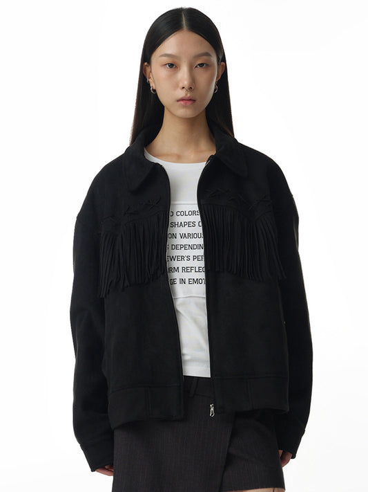 Fringe Western Jacket [Black]