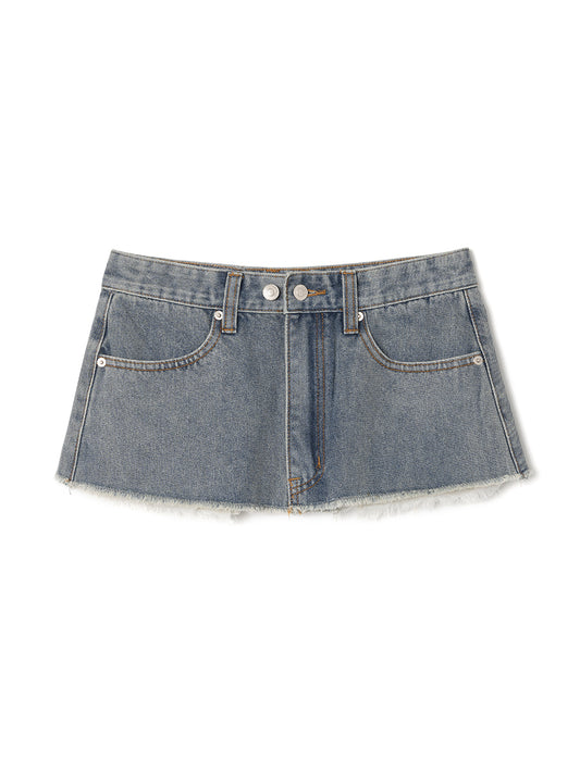 Washed Denim Waist Belt [Blue]