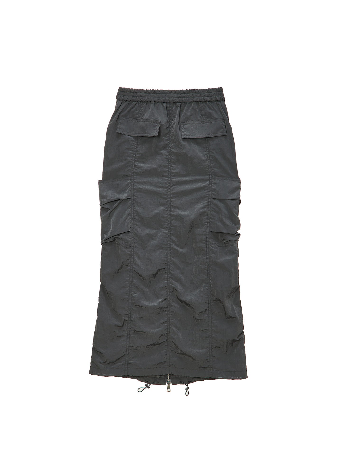 ZIP-FRONT CARGO LONG SKIRT / 2 Color