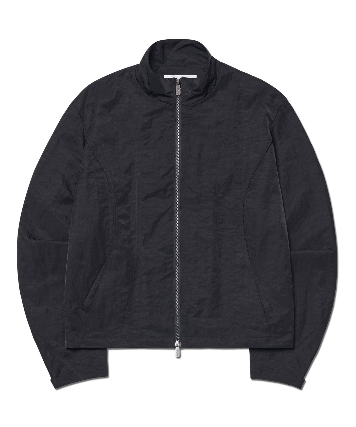 CURVED LINE NYLON JACKET - BLACK