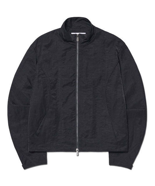 CURVED LINE NYLON JACKET - BLACK