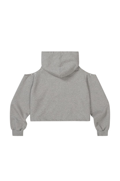 129 Cutout Overfit Hoodie / Melange