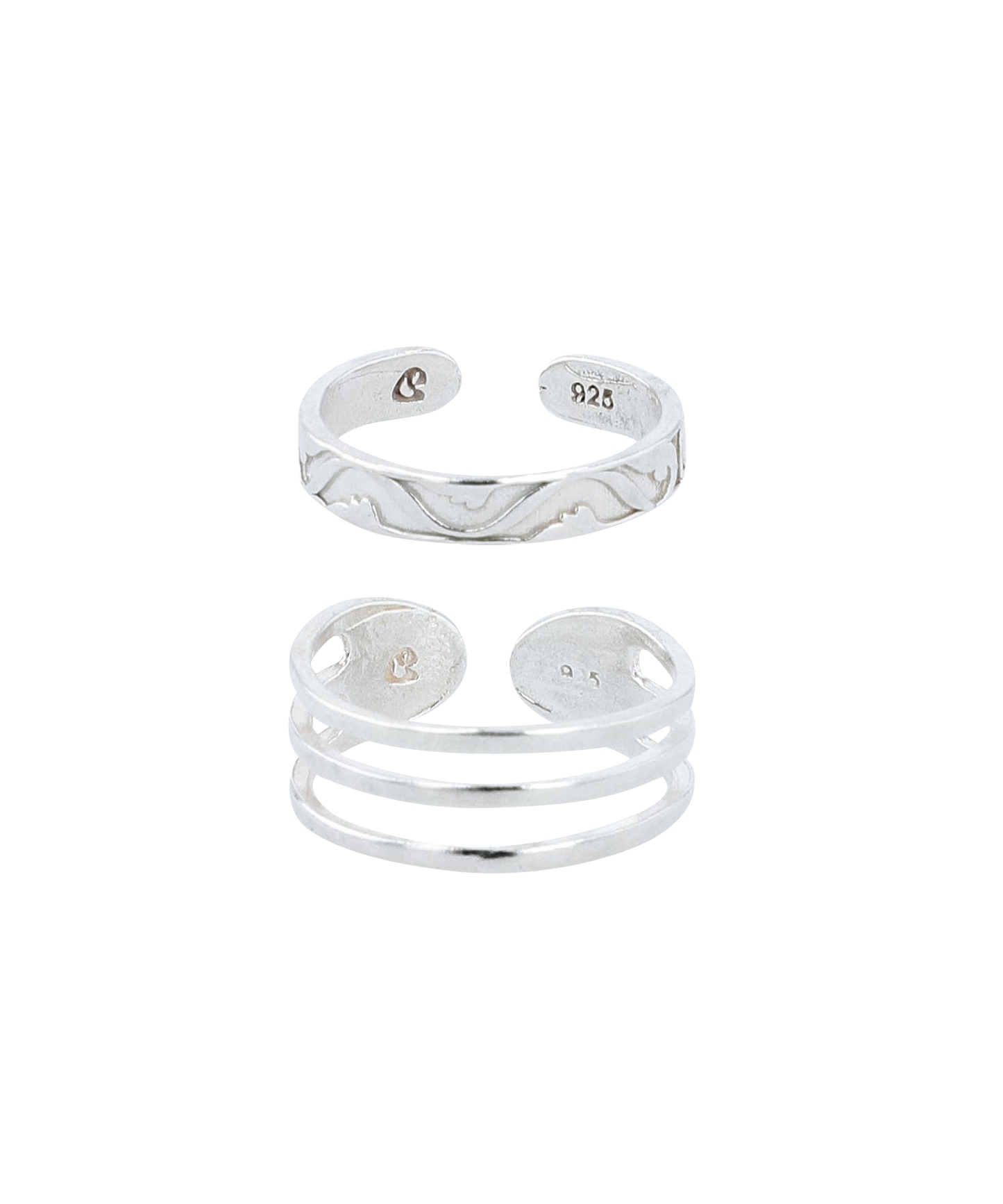 SILVER TOE RING SET SILVER 