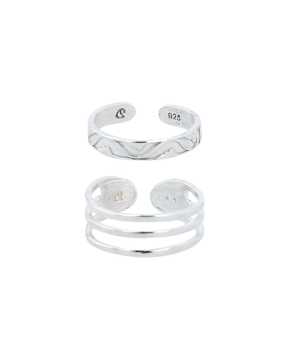 SILVER TOE RING SET SILVER 