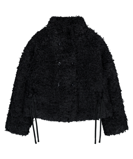HAIRY FUR JACKET BLACK
