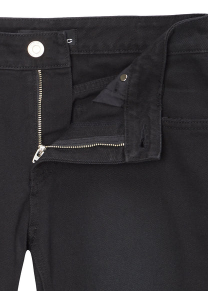 SPRAY WASHED BOOT-CUT DENIM (BLACK)