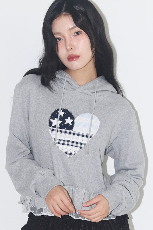 Tiny Lace Hoodie Melange