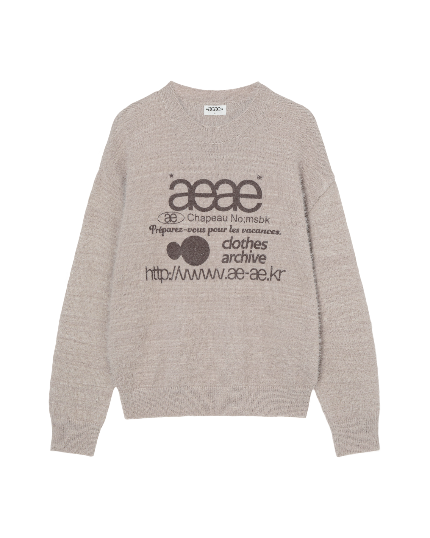 WEB LOGO KNIT PULLOVER [TAUPE]