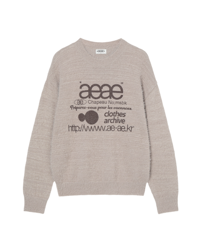 WEB LOGO KNIT PULLOVER [TAUPE]