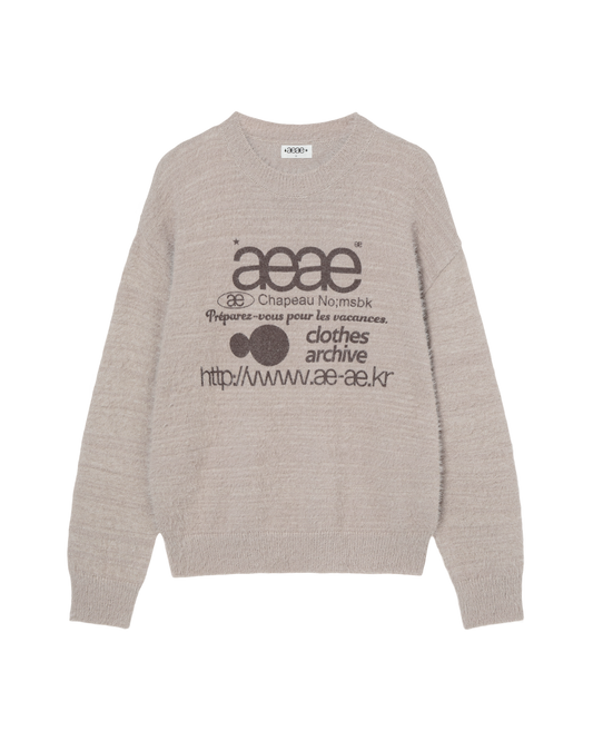 WEB LOGO KNIT PULLOVER [TAUPE]