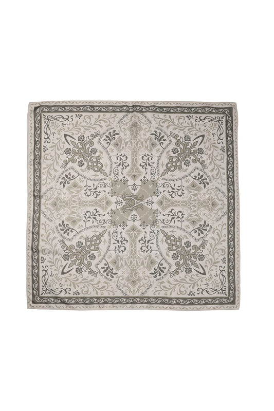 Cross Printed Scarf (Beige)