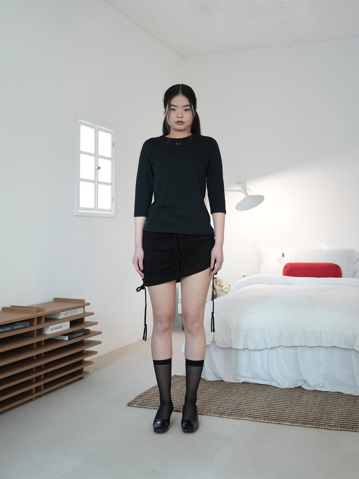 BRAID TIE SKIRT &amp; TOP (BLACK) 