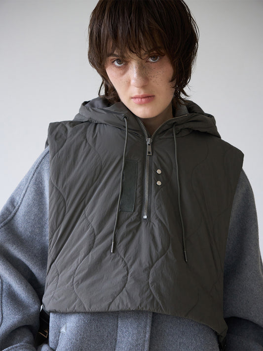 Puff Hoodie Vest [Charcoal]