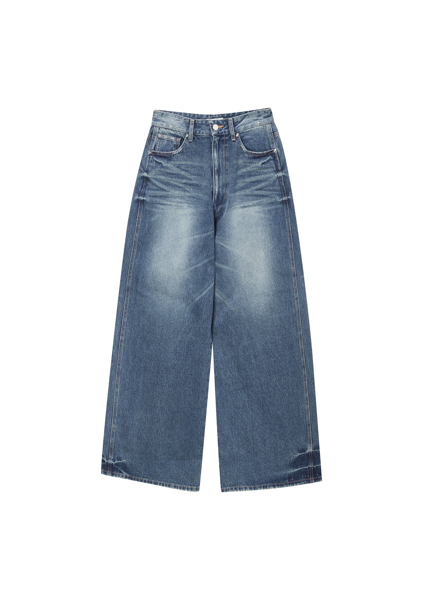 WIDE-LEG DENIM TROUSERS (BLUE)
