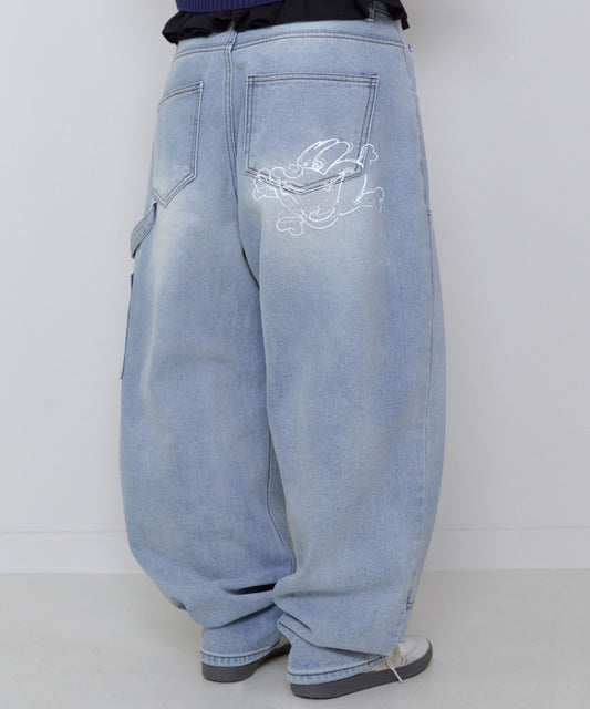 BONE DOG DOUBLE KNEE PANTS [LIGHT BLUE]