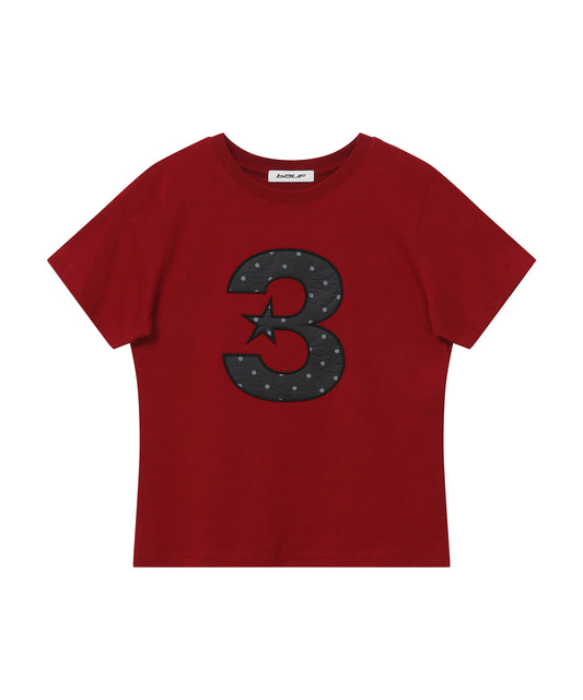 3 logo Dot Slim Fit T-shirt [Red]