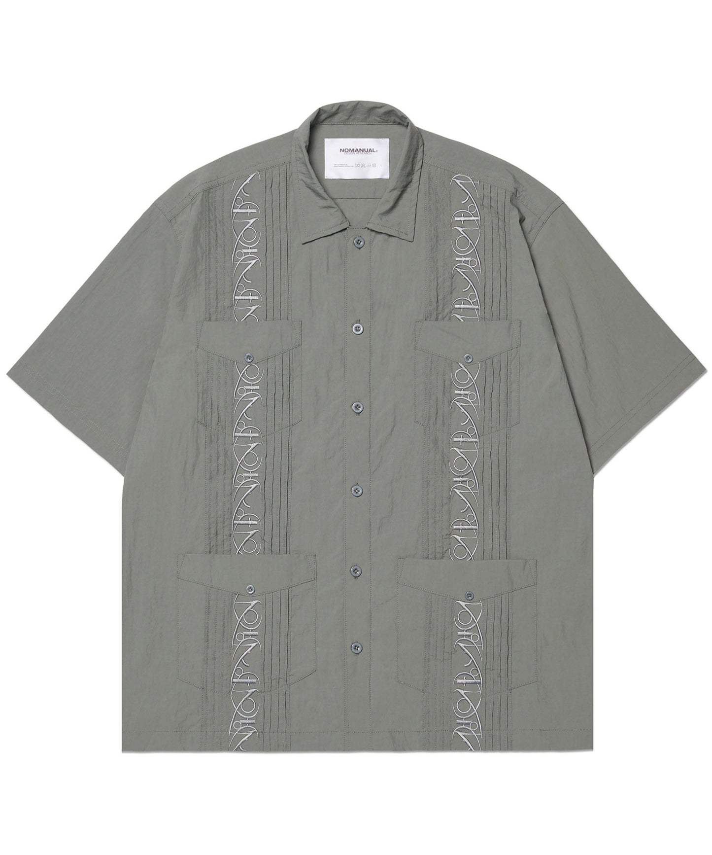 NM GUAYABERA HALF SLEEVE SHIRT - KHAKI GRAY