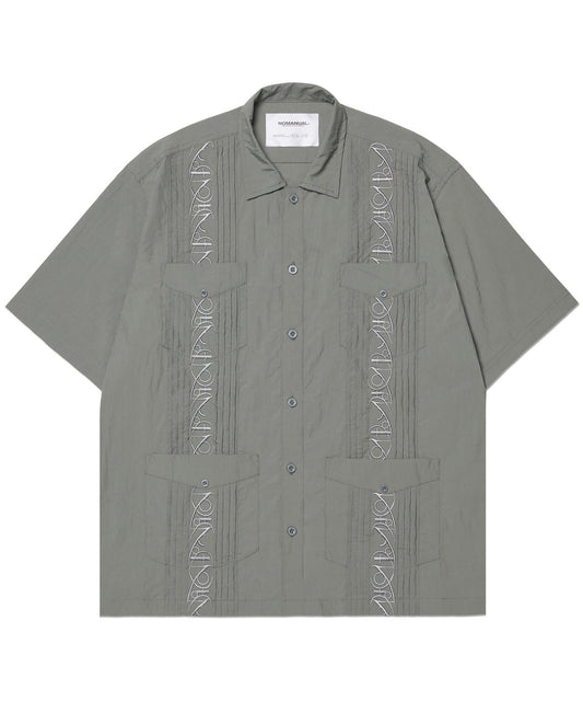 NM GUAYABERA HALF SLEEVE SHIRT - KHAKI GRAY