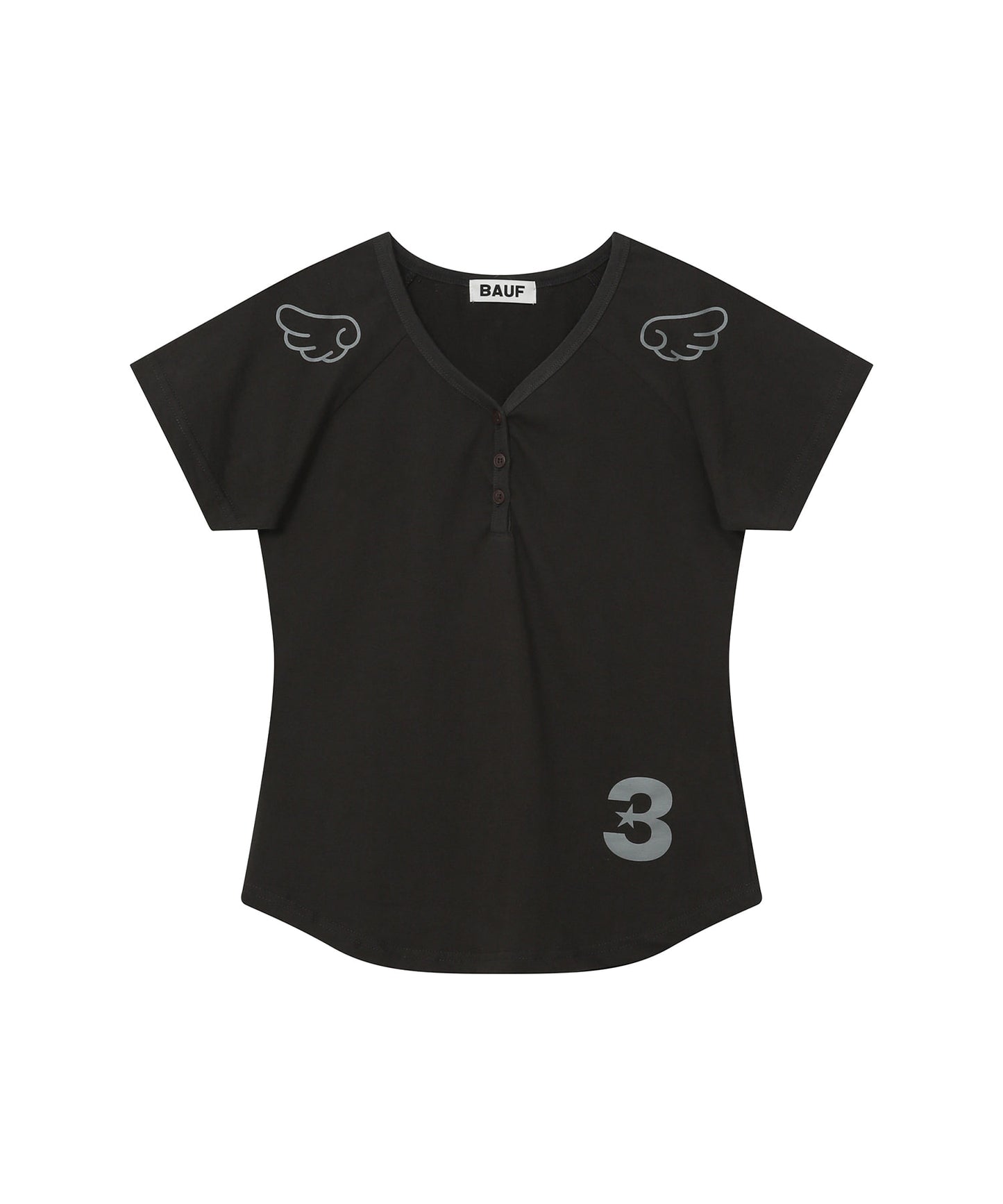 3 button Angel Slim Fit T-shirt [Charcoal]
