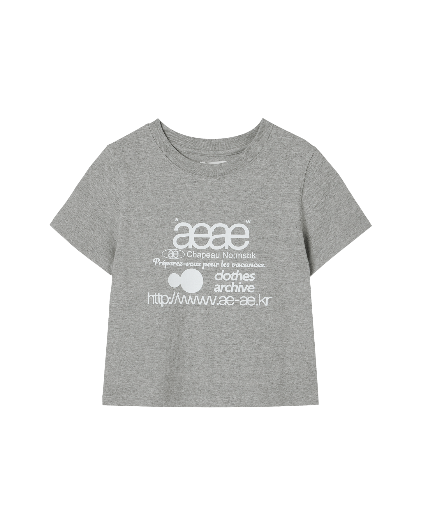 WEB LOGO CROP T-SHIRTS [MELANGE GREY]