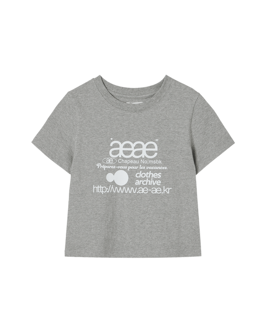WEB LOGO CROP T-SHIRTS [MELANGE GREY]