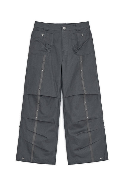 Star studed line pants (Charcoal)