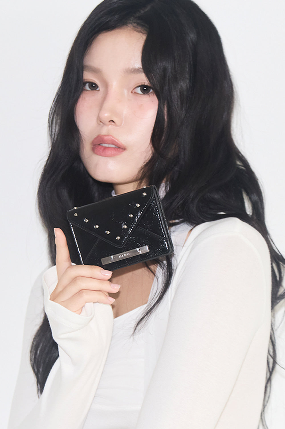 Letter Fold Card Wallet Black