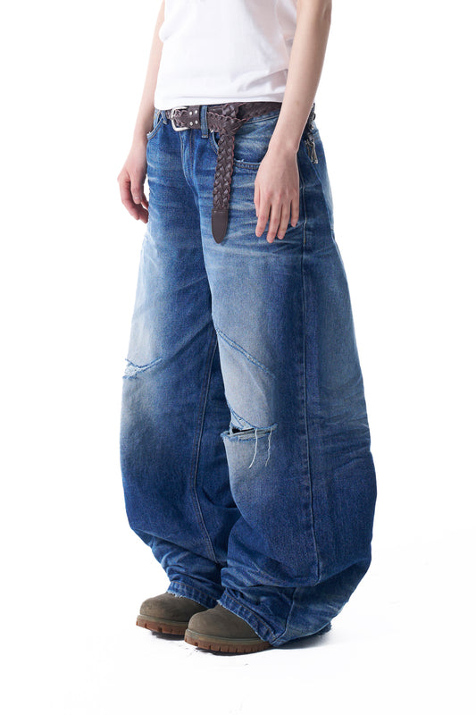 VTG Embo Washed Denim Pants (Blue)