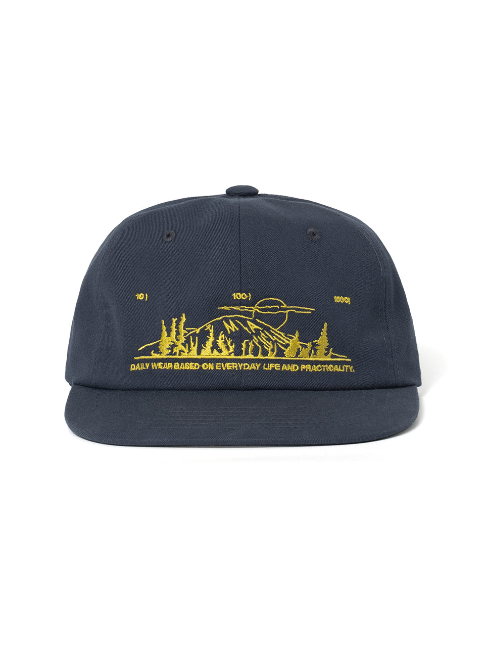 Scenary Embroidery Flat Cap [Navy]