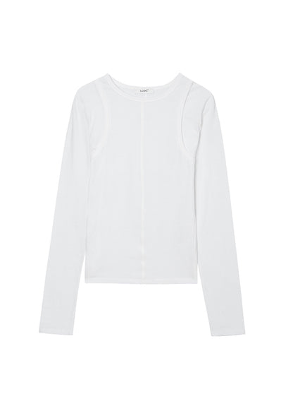 LAYERED LONG SLEEVE JERSEY TOP / 3 Color