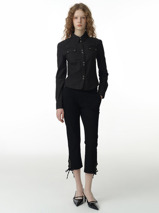 Corset Capri Pants [Black]