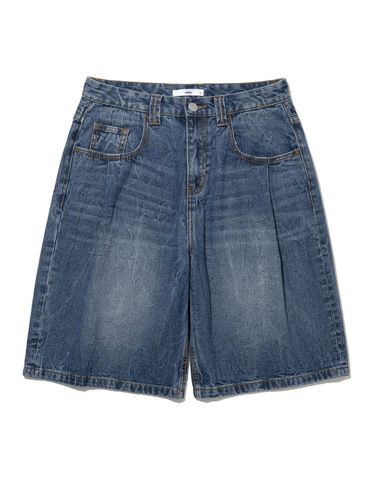 Denim Bermuda Pants [Mid Blue]