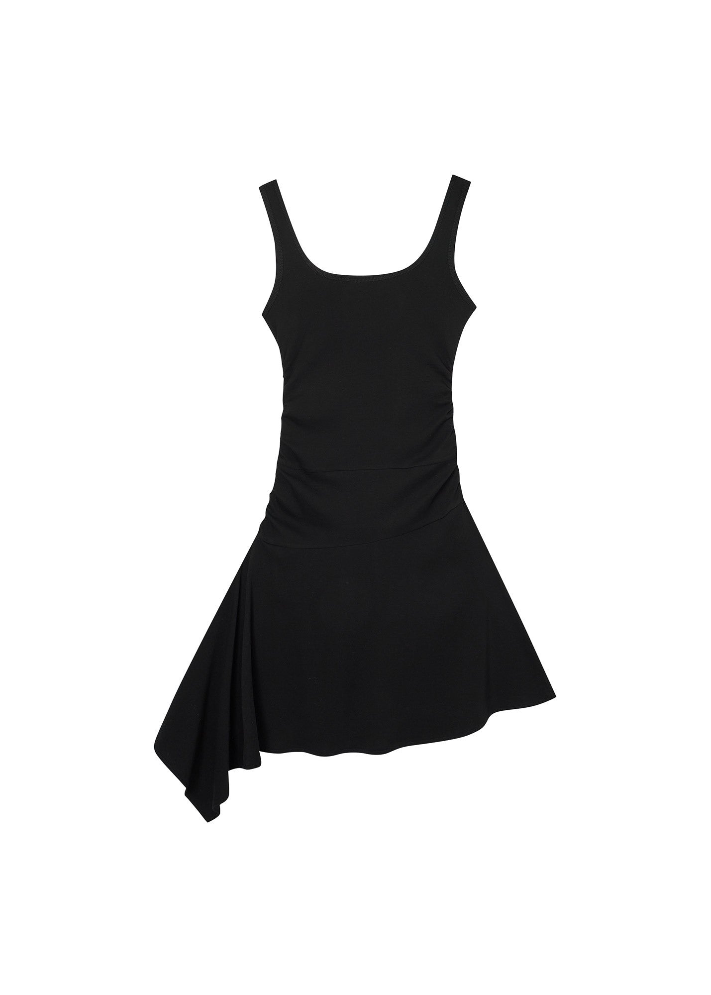 BUSTIER DETAIL JERSEY DRESS (BLACK)