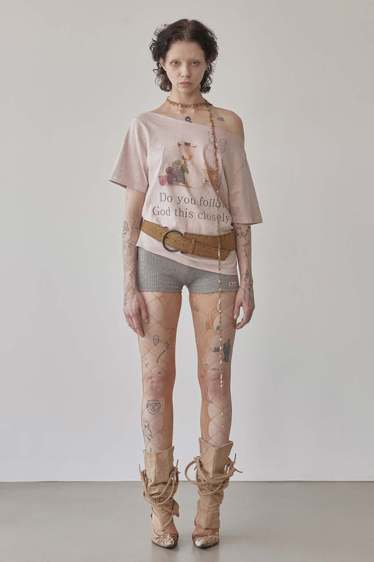 Faith Cut Out Tee Washed Apricot