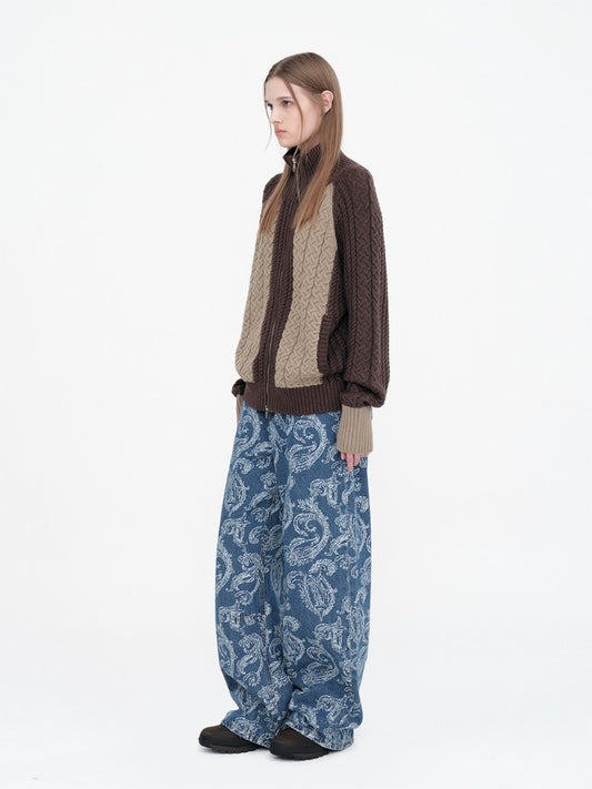Paisley Wide Jeans [Mid Blue]