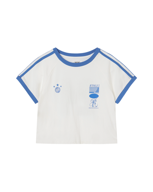 ATHLETE STRIPE HALF T-SHIRTS [WHITE]