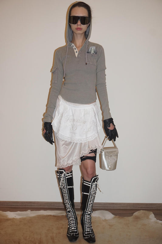 Washed Pocket Hoodie Gray