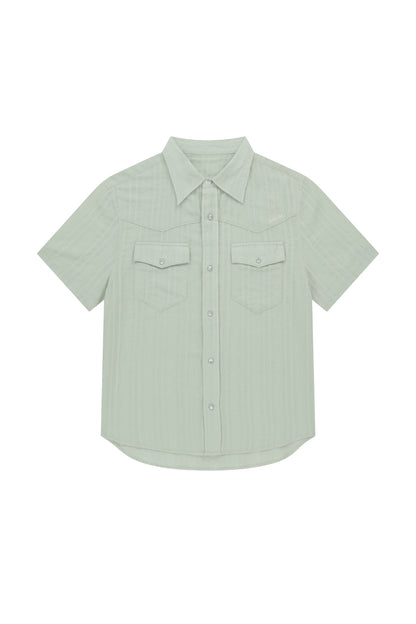 Patterned Western Half Shirts (Green)
