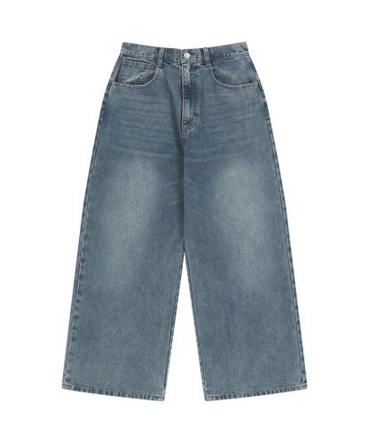 W STITCH DENIM PANTS BLUE 