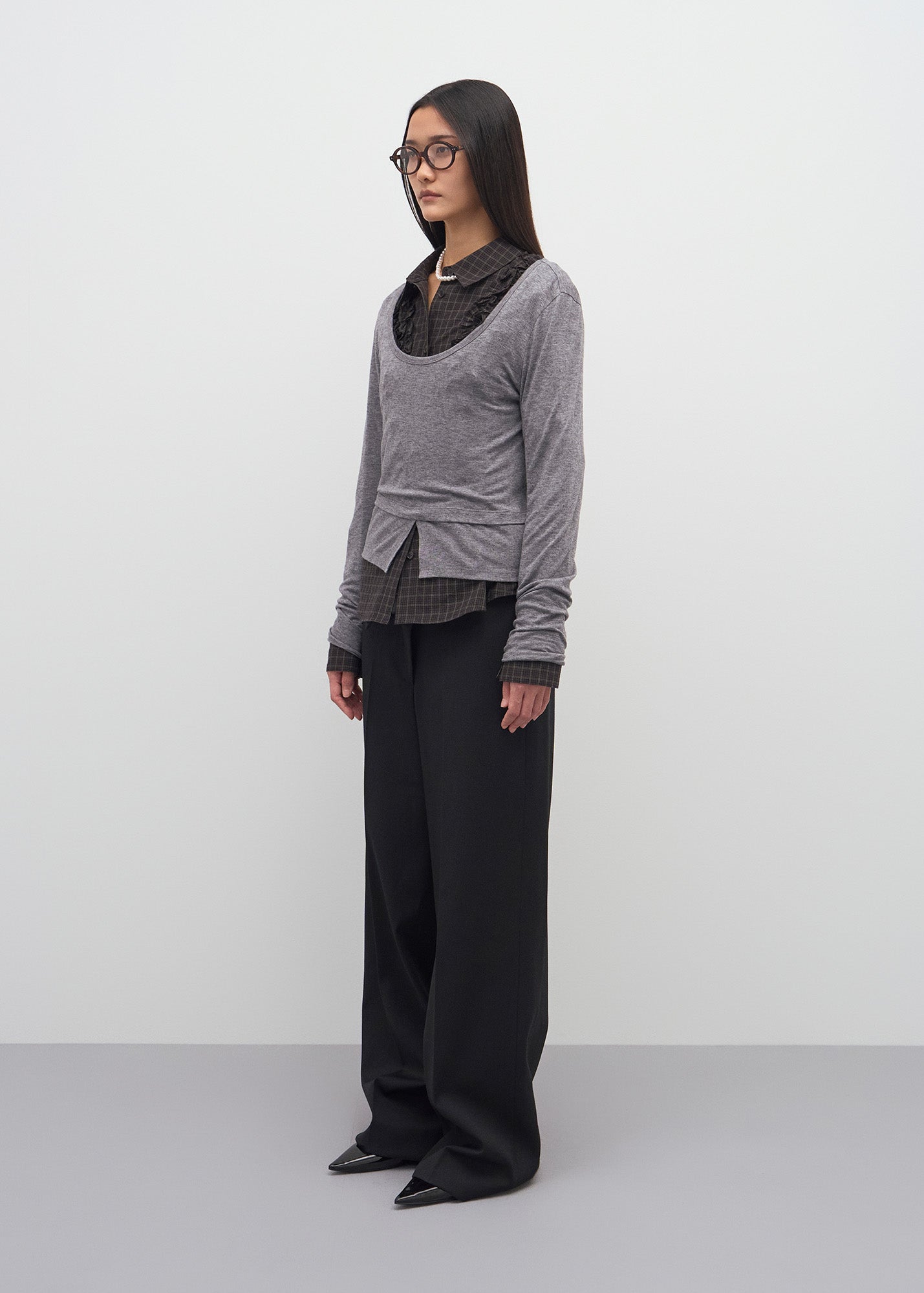 U-NECK JERSEY TOP / 2 Color