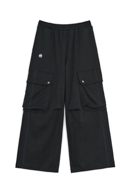 Big pocket lace cargo pants (Black)