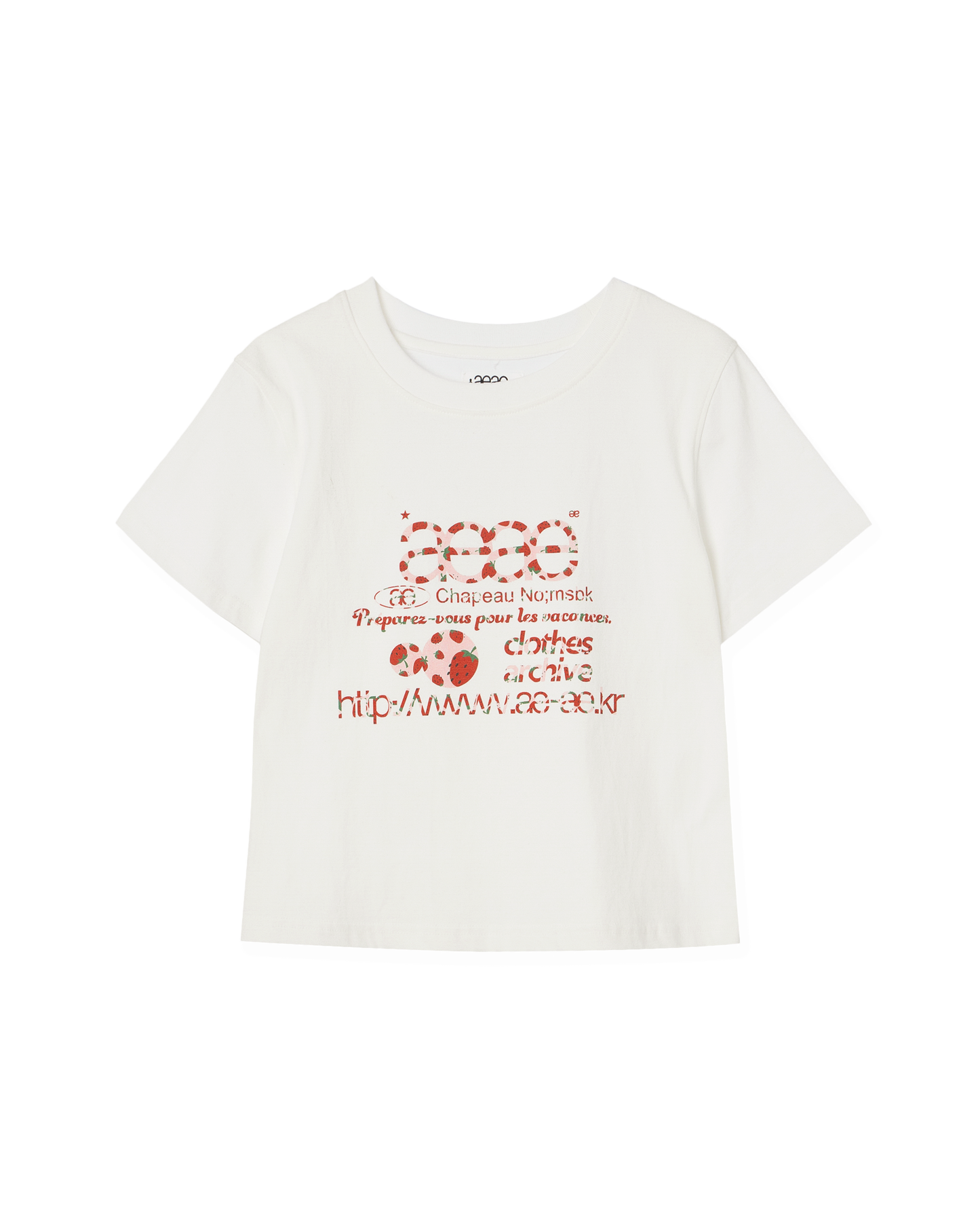 WEB LOGO CROP T-SHIRTS [STRAWBERRY]