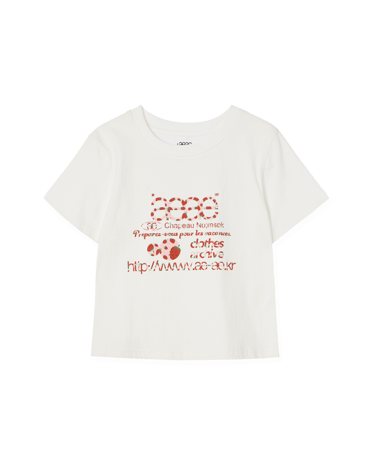 WEB LOGO CROP T-SHIRTS [STRAWBERRY]