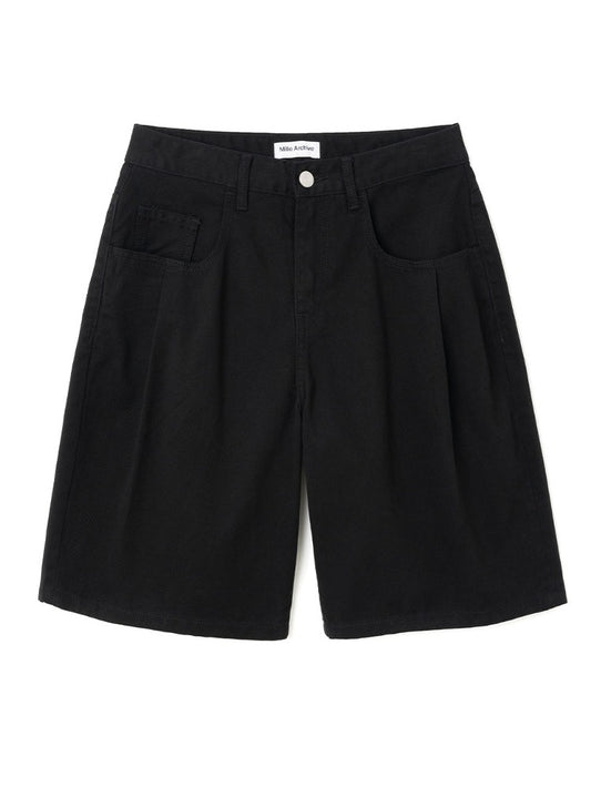 Denim Bermuda Pants [Black]