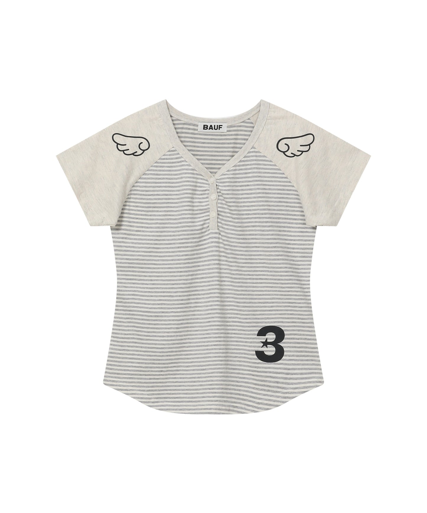3 Button Angel Slim Fit T-Shirt [Straight Gray]