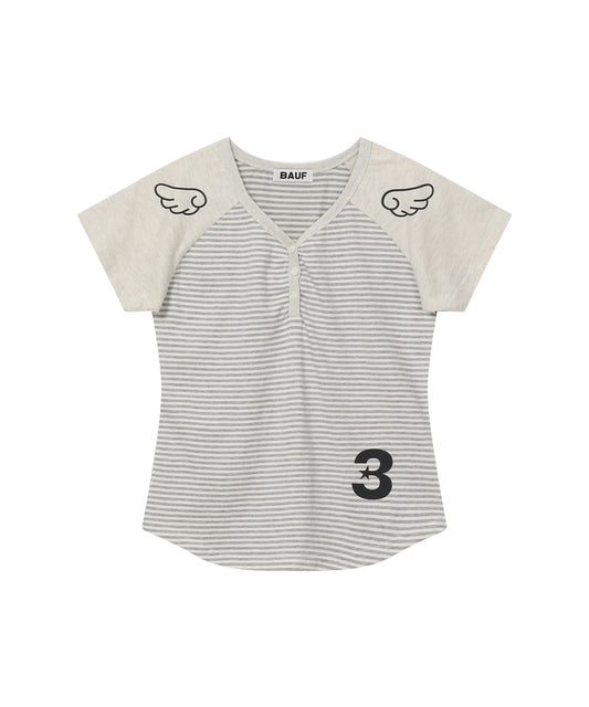 3 Button Angel Slim Fit T-Shirt [Straight Gray]
