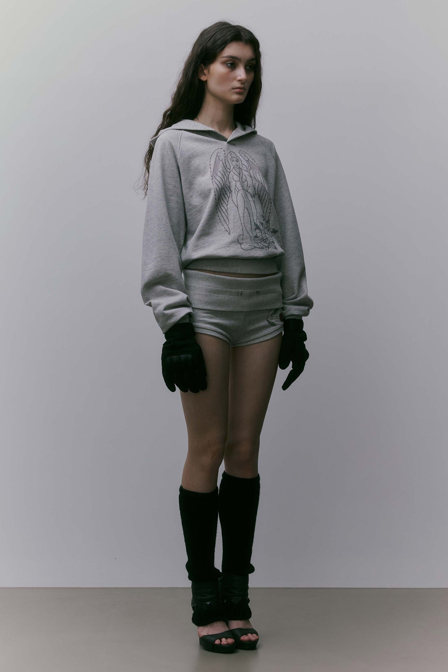 [Sculptor X Ed Hardy] Cherry Shorts Melange Gray
